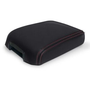 Center Console Cover for '16-'23 Toyota Tacoma - Black with Red Stitching