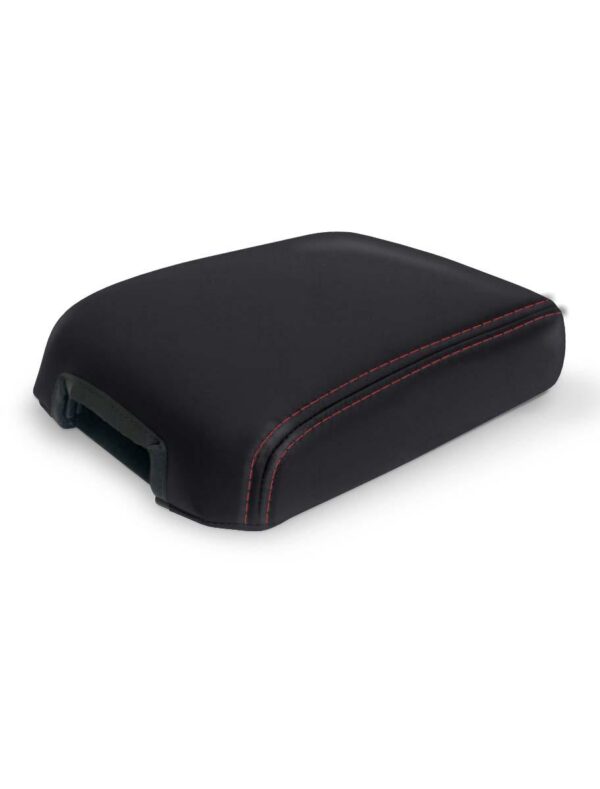 Center Console Cover for '16-'23 Toyota Tacoma - Black with Red Stitching