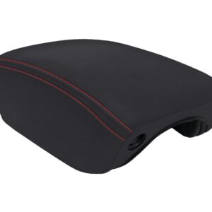 Center Console Cover for 2018+ Jeep Wrangler JL and Jeep Gladiator JT - Black with Red Stitching