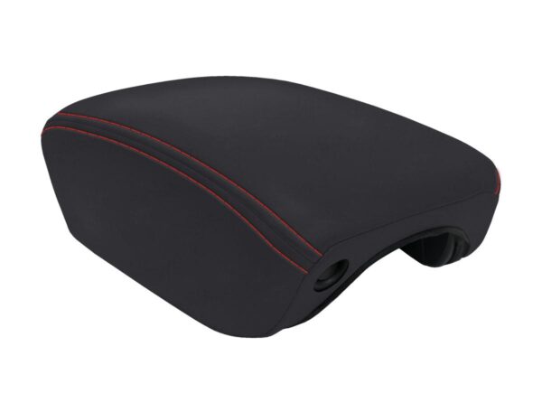 Center Console Cover for 2018+ Jeep Wrangler JL and Jeep Gladiator JT - Black with Red Stitching