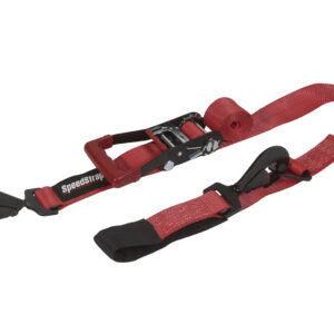 Ratchet 2 in. x 10 ft. Tie Down w/ Twisted Snap Hooks and Axle Strap (Red)