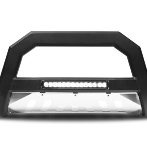 Armordillo 2000-2004 Nissan Xterra AR Series Bull Bar W/LED - Matte Black W/Aluminum Skid Plate