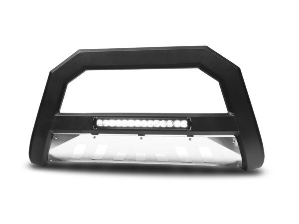 Armordillo 1998-2000 GMC C/K 2500/3500 AR Series Bull Bar W/LED - Matte Black W/Aluminum Skid Plate