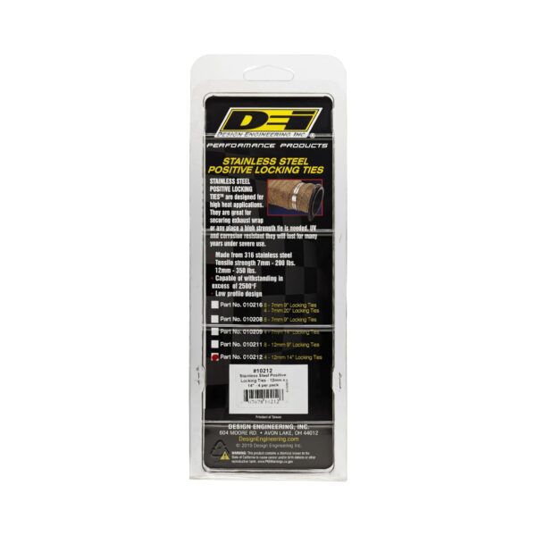 DEI 10212 Stainless-Steel Positive Locking Ties 12mm x 14" (4-Pack) 010212