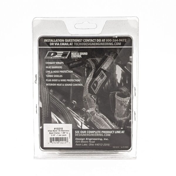 DEI 10215 Wide Band Stainless-Steel Clamp 1.88"-2.19" 010215