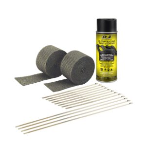 DEI 10330 Motorcycle Exhaust Pipe Wrap Kit Black Glass Fiber & Black HT 010330