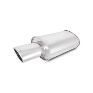 STREETPOWER Oval Muffler w/ 4.5" x 3" Oval Angle Cut Tip (2.5" inlet)