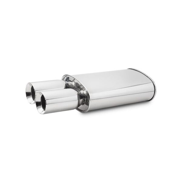 STREETPOWER Oval Muffler w/ Dual 3.5" Round Tips (2.5" inlet)