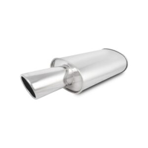 STREETPOWER Oval Muffler w/ 4" Round Angle Cut Tip (3" inlet)