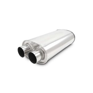 STREETPOWER Oval Muffler, 3.0" Inlet/Outlet (Dual In/Out) - 15.0" Body Length
