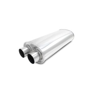 STREETPOWER Oval Muffler, 2.50" Inlet/Outlet (Dual In/Out) - 18" Body Length