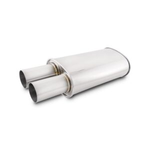 STREETPOWER Oval Muffler w/ 3.00" Round Straight Cut Tip (3.00" inlet)