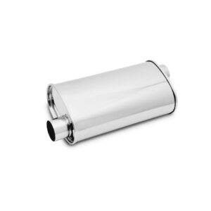 STREETPOWER Oval Muffler, 2.5" inlet/outlet (Offset-Offset)