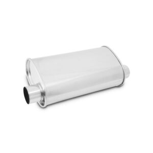 STREETPOWER Oval Muffler, 2.5" inlet/outlet (Offset-Offset Same Side)