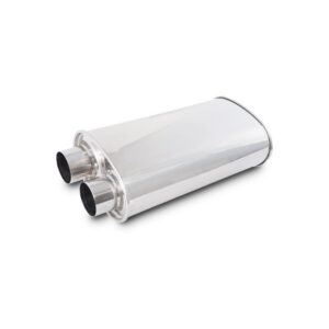 STREETPOWER Oval Muffler, 2.50" inlet/outlet (Same side)