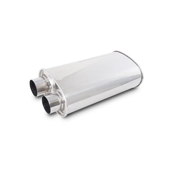 STREETPOWER Oval Muffler, 2.50" inlet/outlet (Same side)