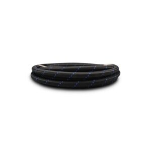 10ft Roll of Black Blue Nylon Braided Flex Hose; AN Size: -4; Hose ID: 0.22";