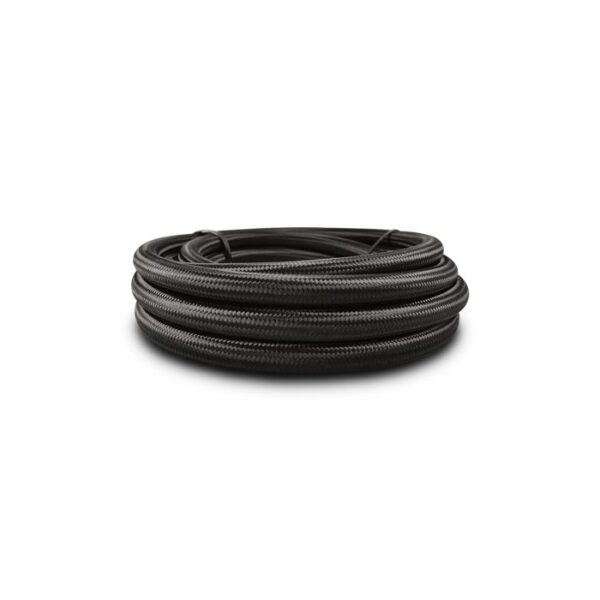 10ft Roll of Black Nylon Braid Flex Hose; AN Size: -12; Hose ID: 0.68"
