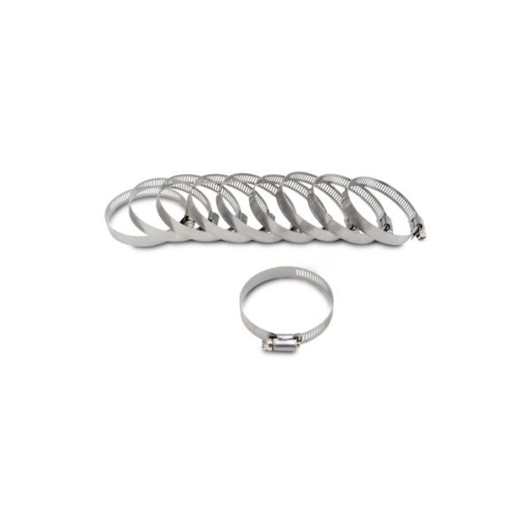 S.S. Worm Gear Clamps (Pack of 10) - Clamping Range: 4.56"-5.51"