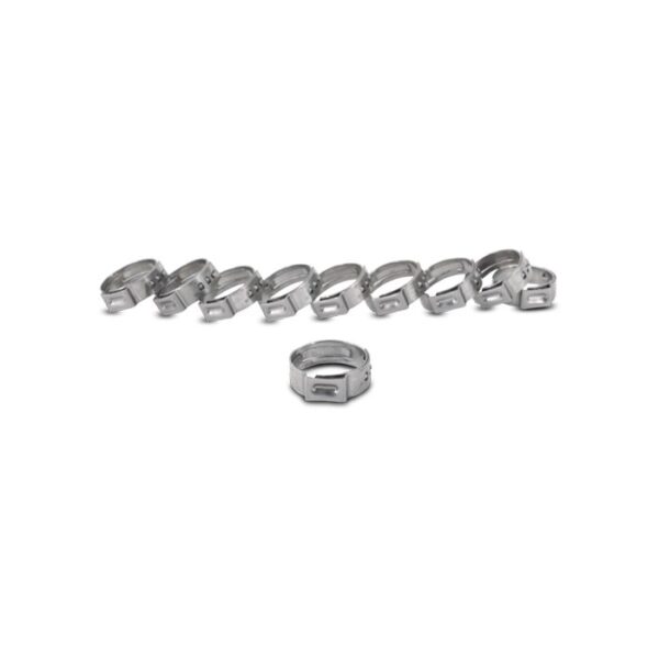 Stainless Steel Pinch Clamps: 11.3-13.8mm (Pack of 10)