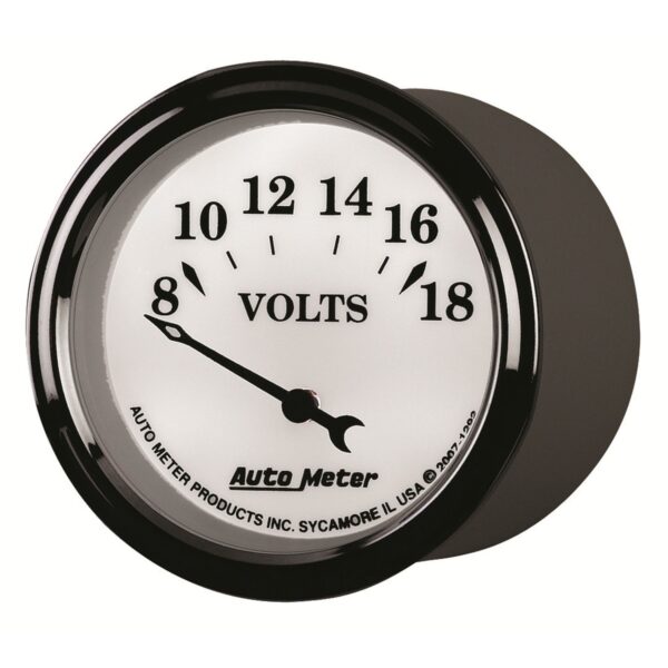 2-1/16 in. VOLTMETER, 8-18V, OLD-TYME WHITE II