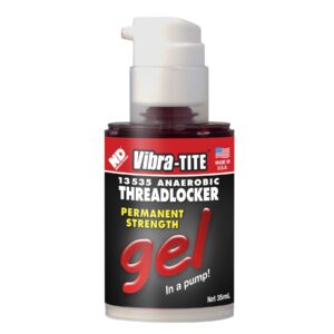 Vibra-TITE Threadlocker, Pump Dispenser, Permanent Strength, Red Gel, 35ml Pump.