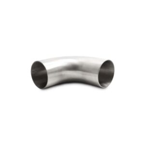 90 Degree Brushed Mandrel Bend, 2.50" Outer Diameter; Length from Tangent: 4.13"