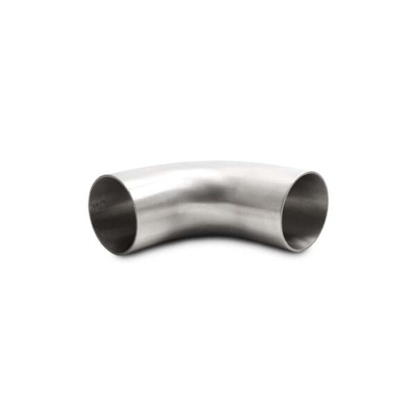 90 Degree Brushed Mandrel Bend, 2.50" Outer Diameter; Length from Tangent: 4.13"