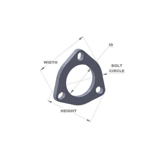3-bolt Stainless Steel Flange (2.75" I.D.) - Single Flange, Retail Packed