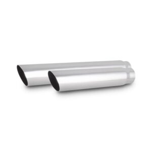 3.5" Round Stainless Steel Tip (Single Wall, Angle Cut) - 2.5" inlet, 20" long
