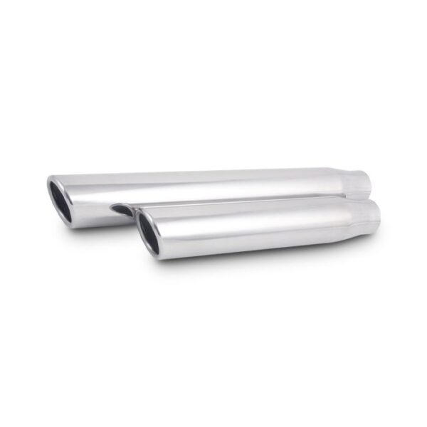 3.5" Round Stainless Steel Tip (Single Wall, Angle Cut) - 3" inlet, 11" long