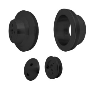 Small Block Ford Pulley Kit, 1V, 4 Bolt, Late - Black
