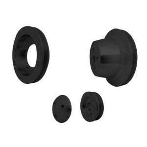 Small Block Ford V-Belt Pulley Kit - 1V - 4 Bolt - Early - Black
