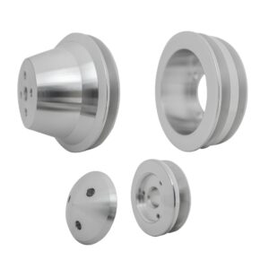 Small Block Ford V-Belt Pulley Kit - 2V Crank, 4 Bolt, Late