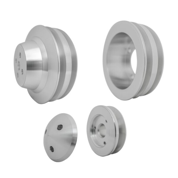 Small Block Ford V-Belt Pulley Kit - 2V - 4 Bolt, Late
