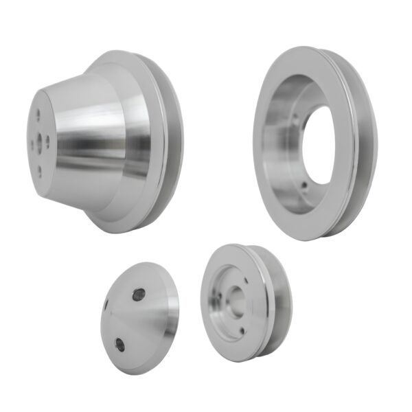Small Block Ford V-Belt Pulley Kit - 1V - 4 Bolt - Late