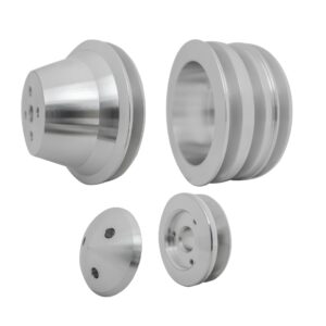 Small Block Ford V-Belt Pulley Kit - 2.5" - 4 Bolt - Late