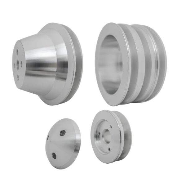 Small Block Ford V-Belt Pulley Kit - 2.5" - 4 Bolt - Late