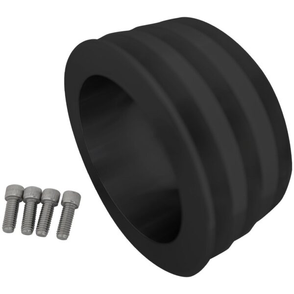 Small Block Ford V-Belt Crankshaft Pulley - 3V - 4 Bolt - 3V - Late - Black