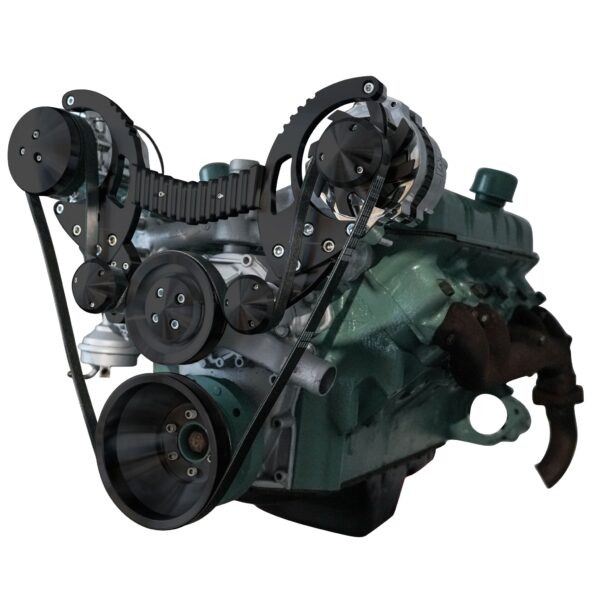 Buick Nailhead Serpentine System - AC & ALT - Black
