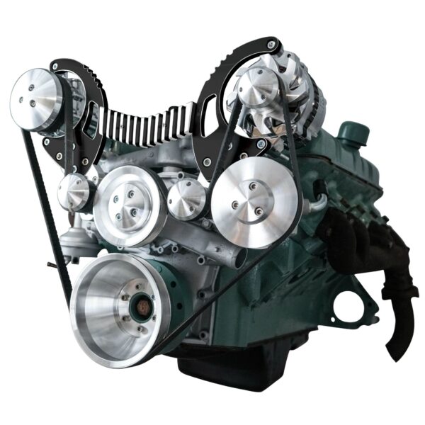 Buick Nailhead Serpentine System - AC & PS - Black Onyx
