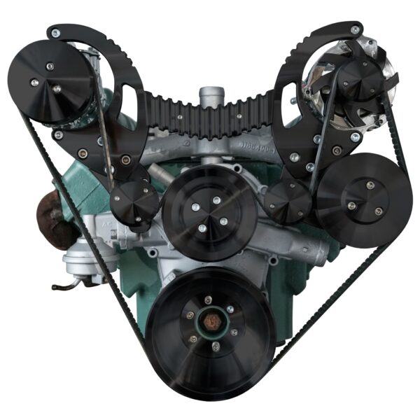 Buick Nailhead Serpentine System - AC & PS - Black