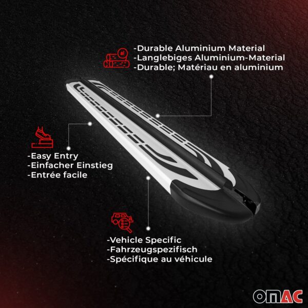 Side Steps Running Boards For Jeep Grand Cherokee WK2 2011-2021 Nerf Bars Alu