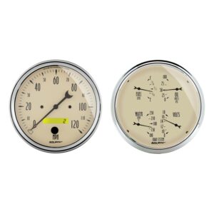 2 PC. GAUGE KIT, 5 in. QUAD & SPEEDOMETER, 240-33 O, ANTIQUE BEIGE