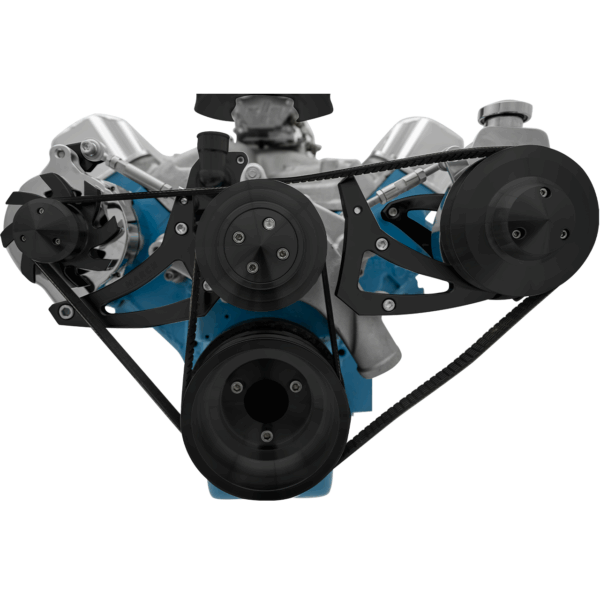 Ford FE Serpentine System: PS-Key - Black