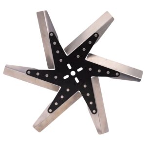 18" High Performance Stainless Steel Standard Rotation Flex Fan, Black Hub