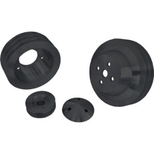 Ford FE V-Belt Pulley Kit - 2V - Black - High Flow