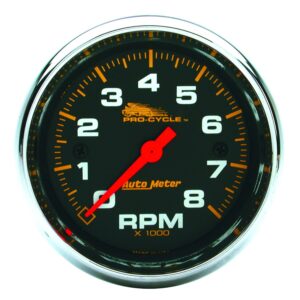 2-5/8 in. TACHOMETER, 0-8,000 RPM, BLACK, PRO-CYCLE