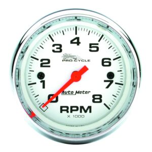 2-5/8 in. TACHOMETER, 0-8,000 RPM, WHITE, PRO-CYCLE