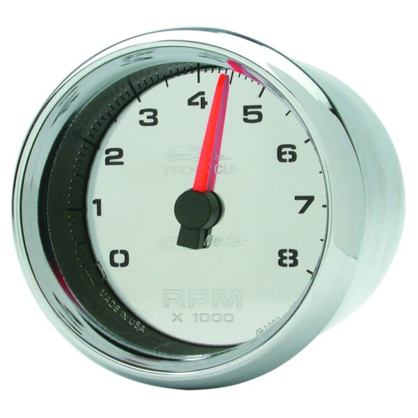 2-5/8 in. TACHOMETER, 0-8,000 RPM, CHROME, PRO-CYCLE